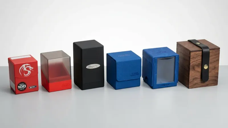 Side-by-side comparison of wooden MTG deck boxes from top makers in 2026