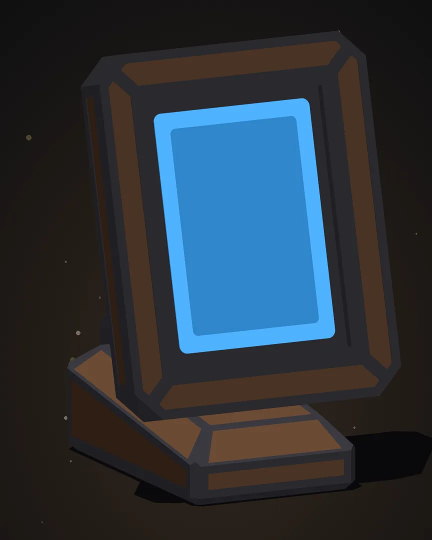 Drawing of the card showcase, the first build: a printed frame with wood on it, holding a card on a stand