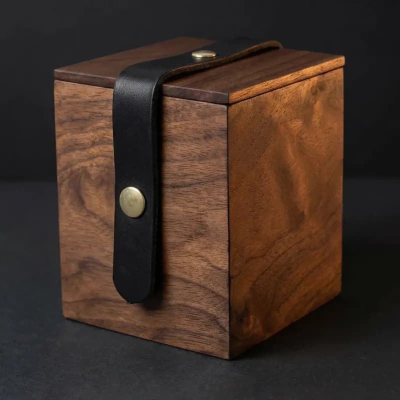 Handcrafted walnut wooden deck box for Magic: The Gathering by Artifact Armory